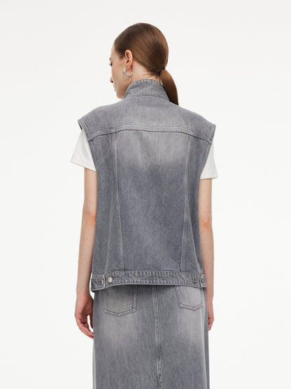 Lyocell Cotton Blend Denim Women Vest