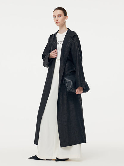 18 Momme Xiang Yun Silk Hooded Unisex Trench Coat