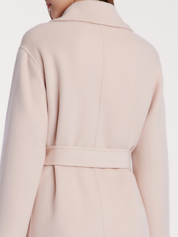 Pure Cashmere Double-Faced Women Coat With Belt