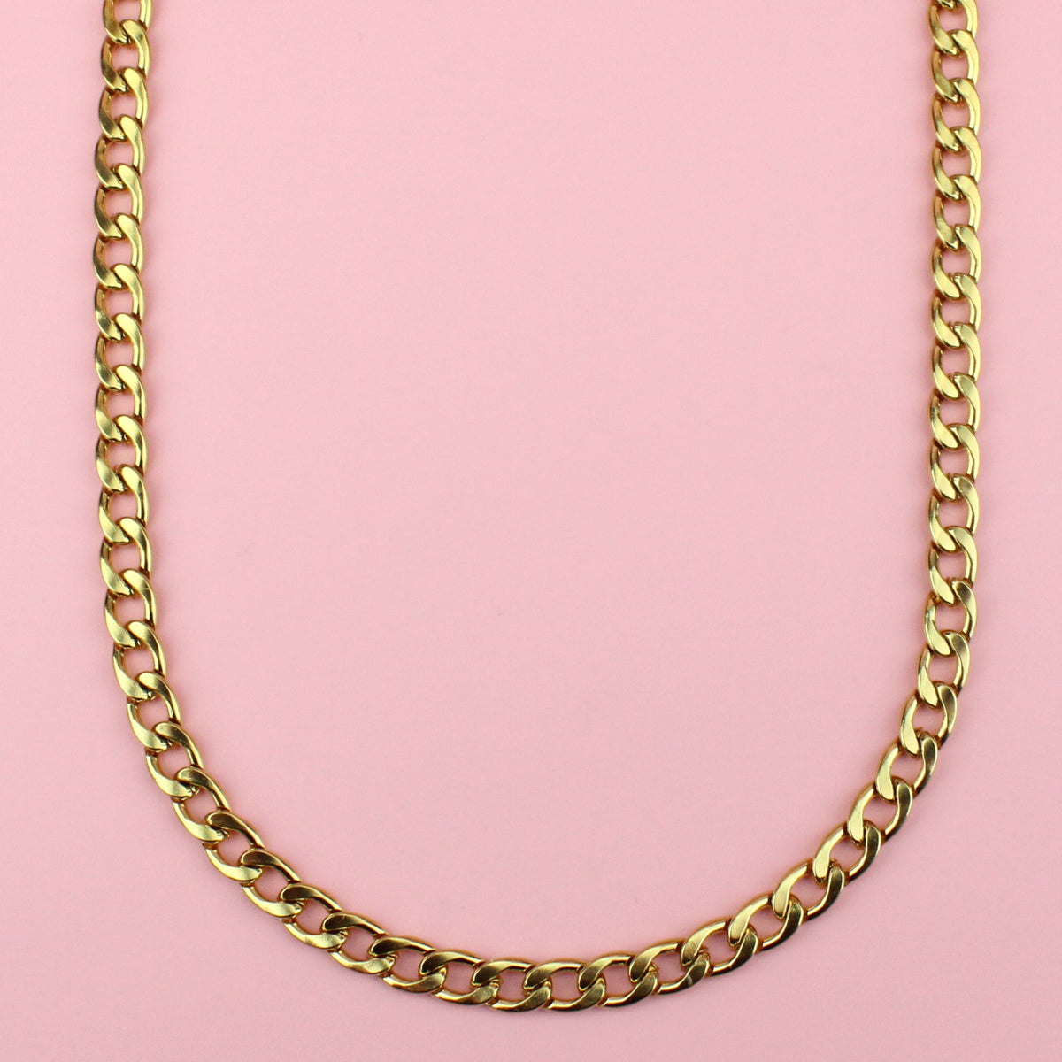 7mm Thick Curb Chain (Gold Plated)