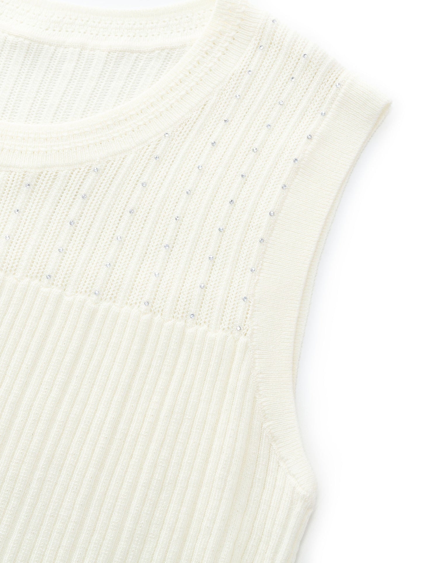 Lyocell Blend Rhinestone Women Knit Tank Top