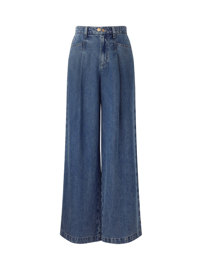100% Tencel Denim Women Adjustable Waist Jeans