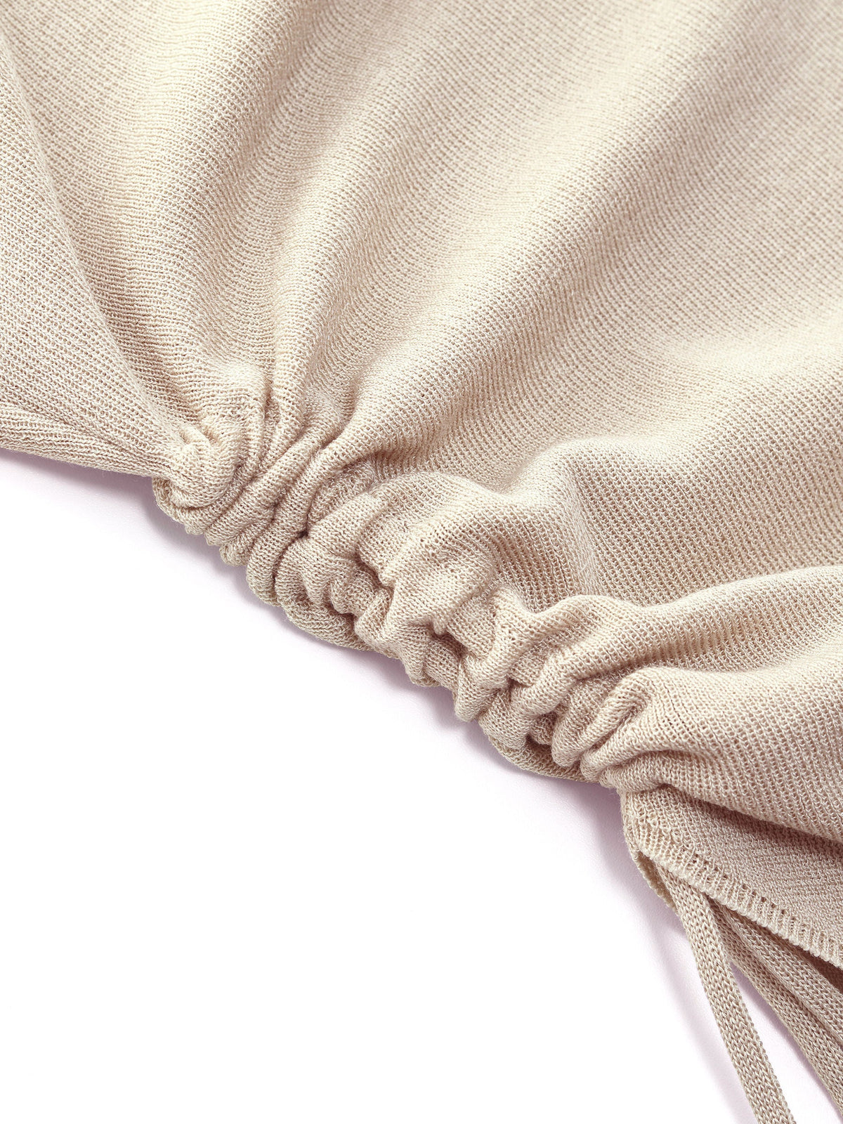 Lyocell Blend Side Drawstring Women Asymmetric Knit Top