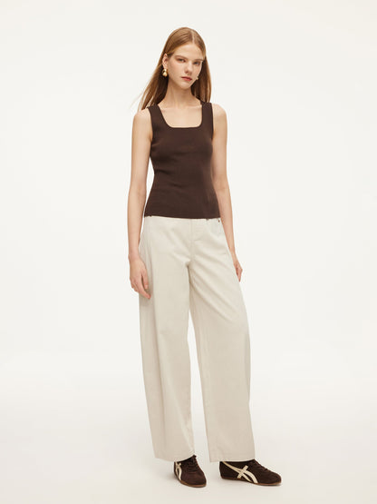 Square Neck Women Knit Tank Top
