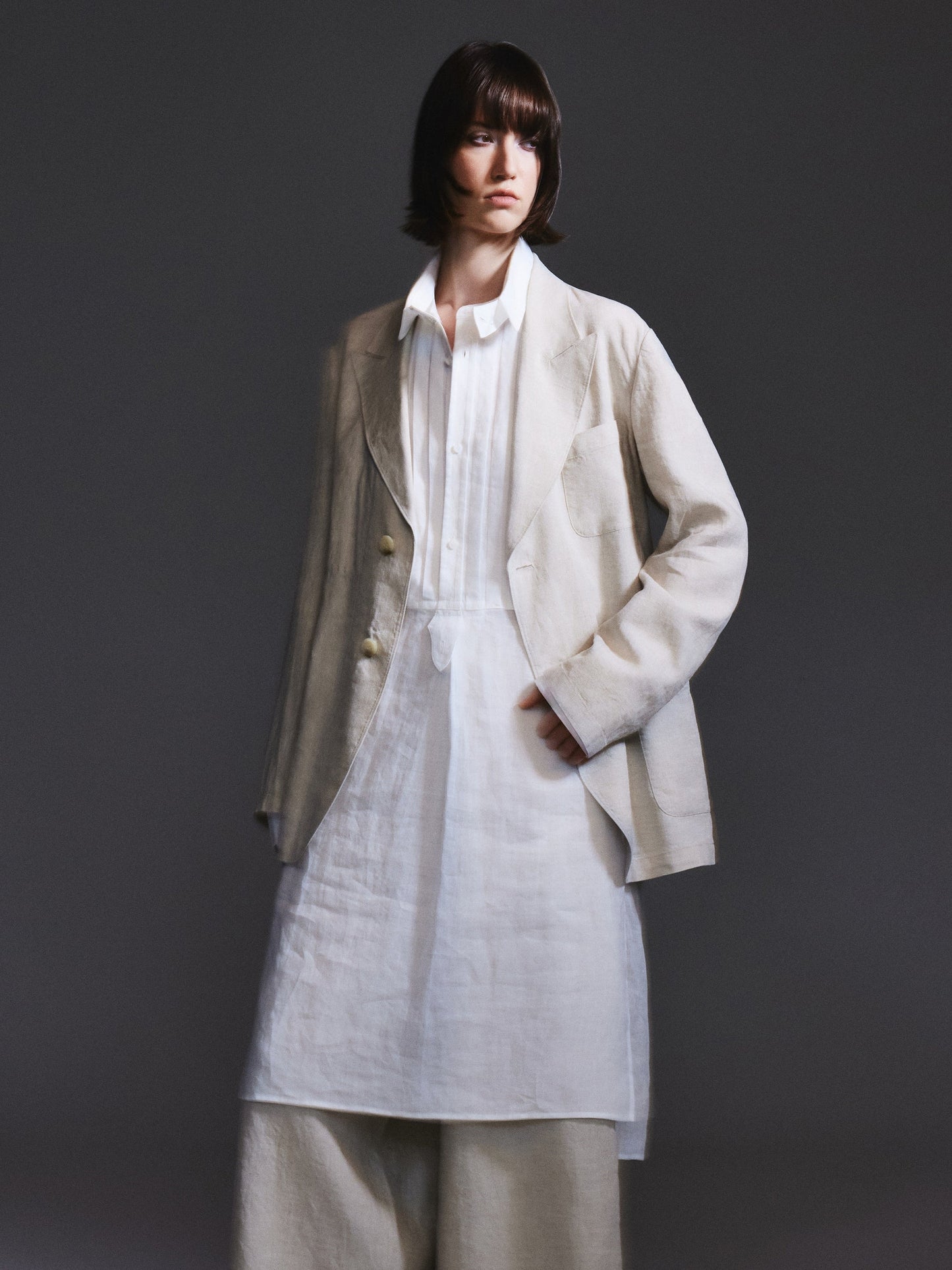 100% Linen Loose Fit X-Line Unisex Blazer