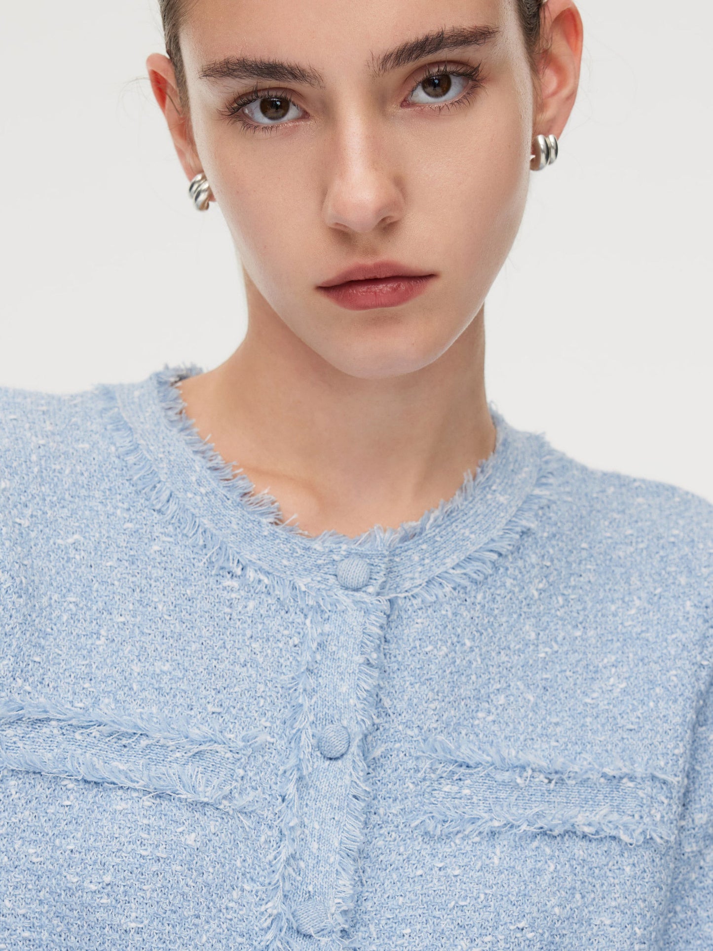 Frayed Edge Women Knit Cardigan