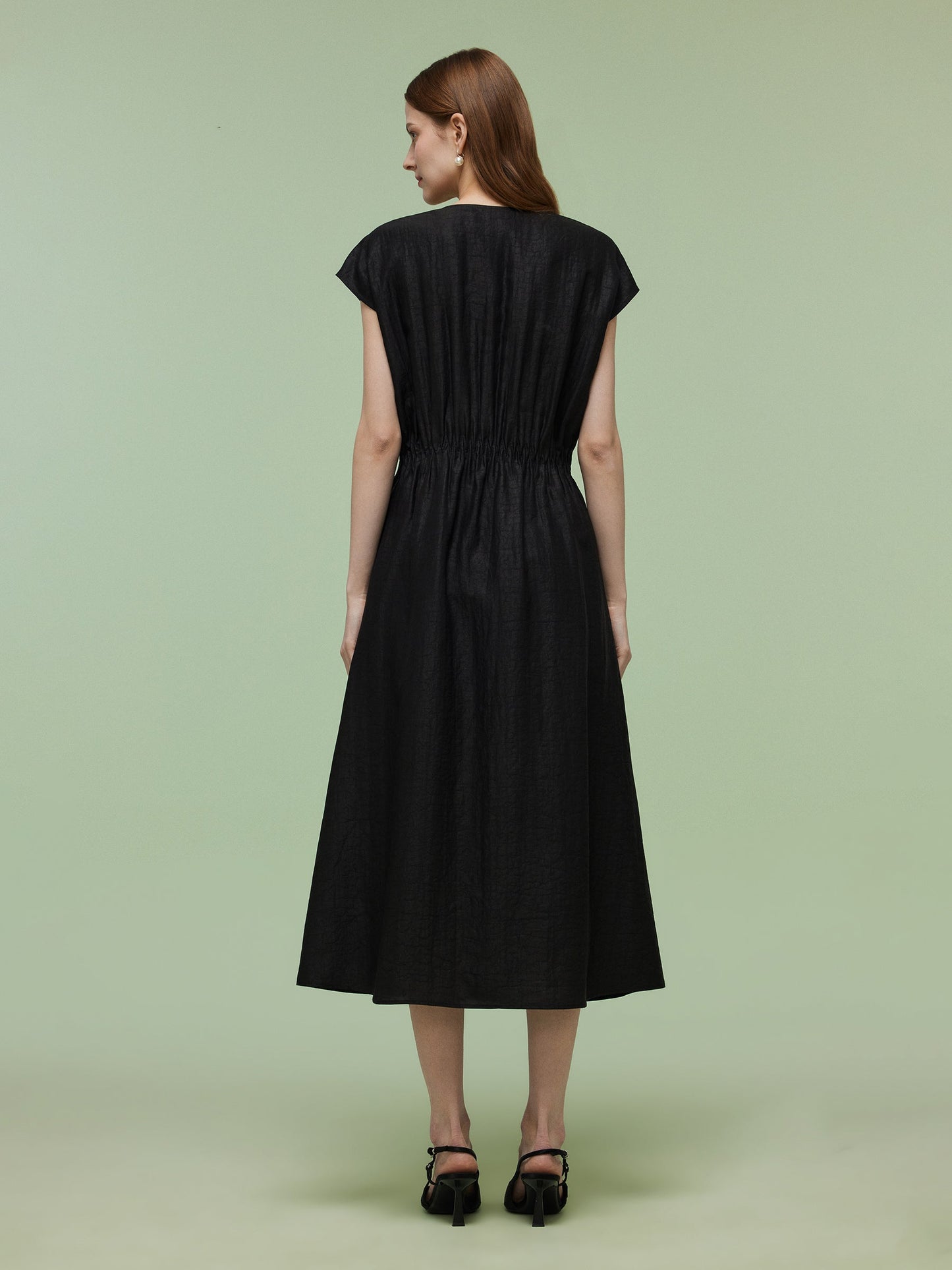 18MM Xiang Yun Silk Women Elastic Waist Maxi Dress