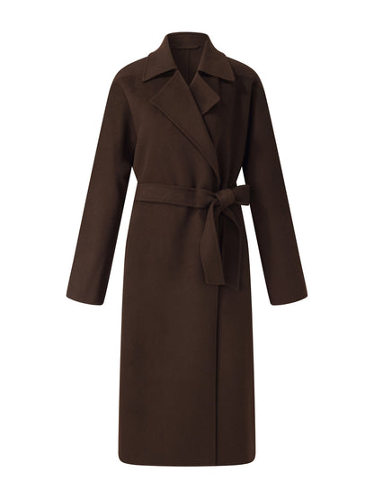 100% Wool Double-Faced Women Wrap Overcoat