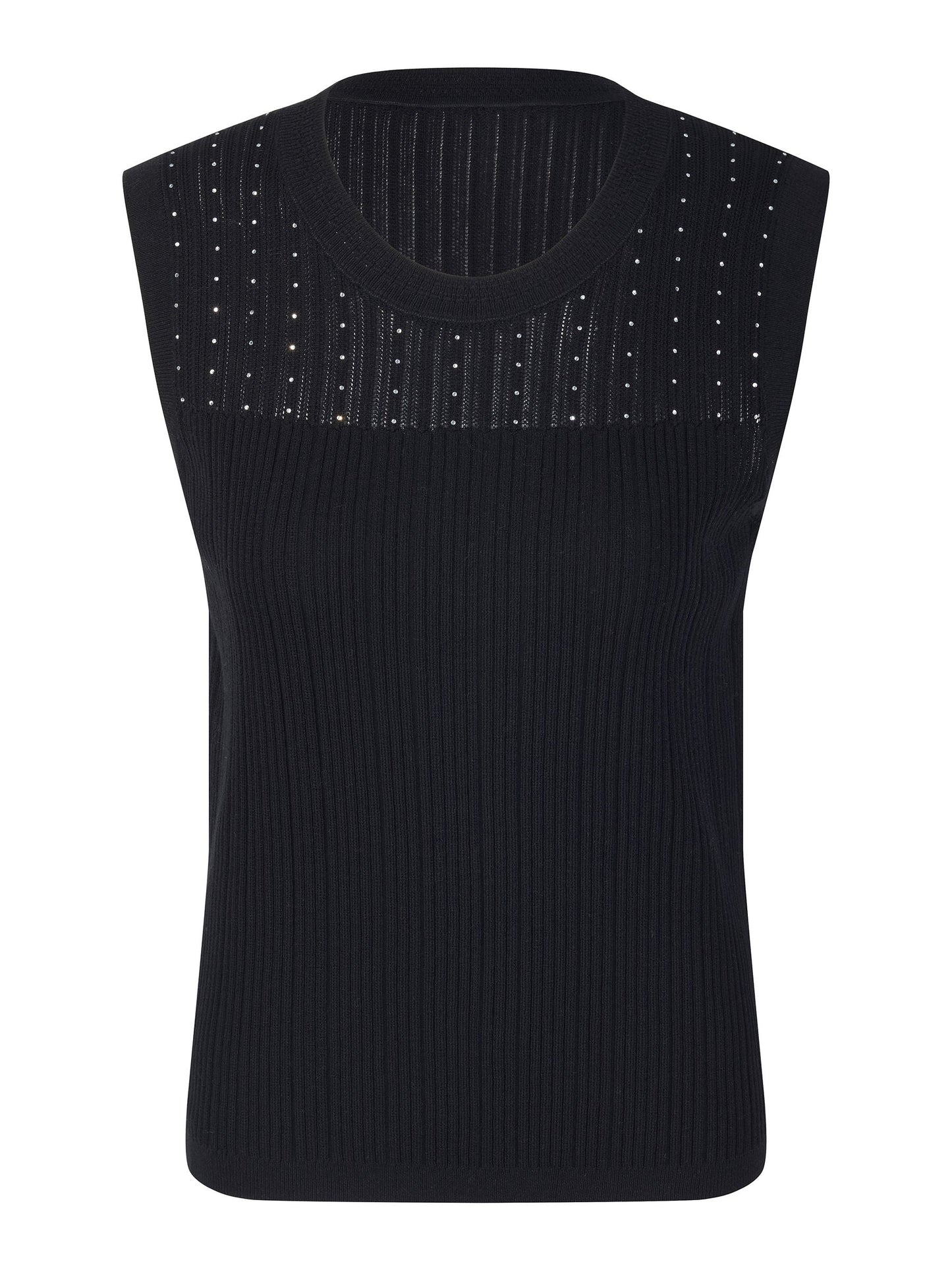 Lyocell Blend Rhinestone Women Knit Tank Top