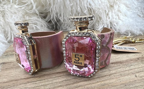 Midnight in Paris Crystal Perfume Bottle Bracelet Cuff by Sandra Ling Designs