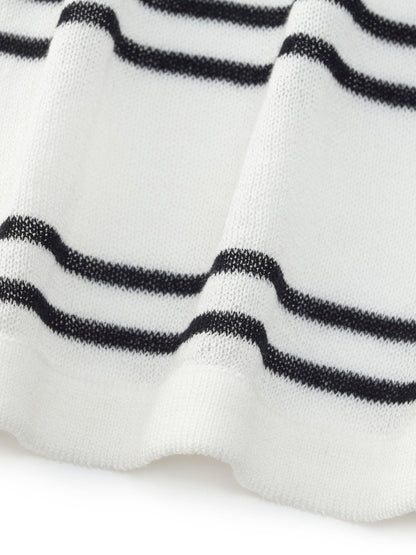 Lyocell Mulberry Silk Blend Stripe Women Knit Top