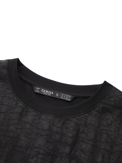 18MM Gambiered Canton Gauze Unisex Patchwork T-Shirt