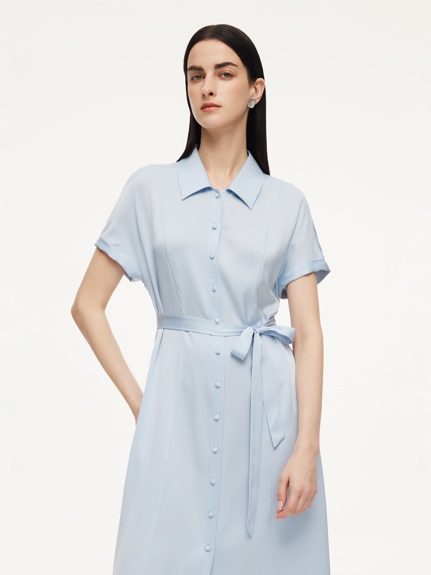 22MM Mulberry Silk Women Maxi Shirt Dress