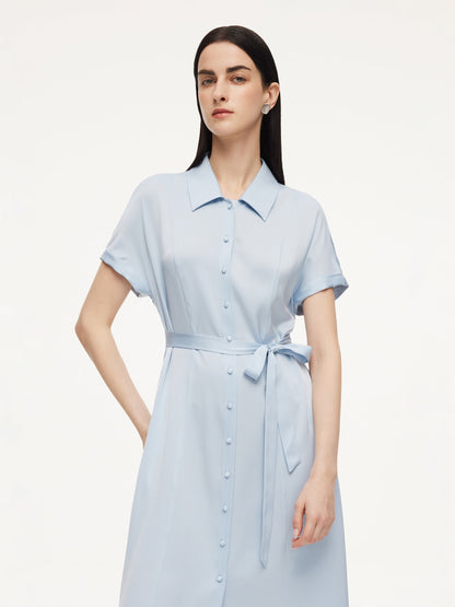 22MM Mulberry Silk Women Maxi Shirt Dress