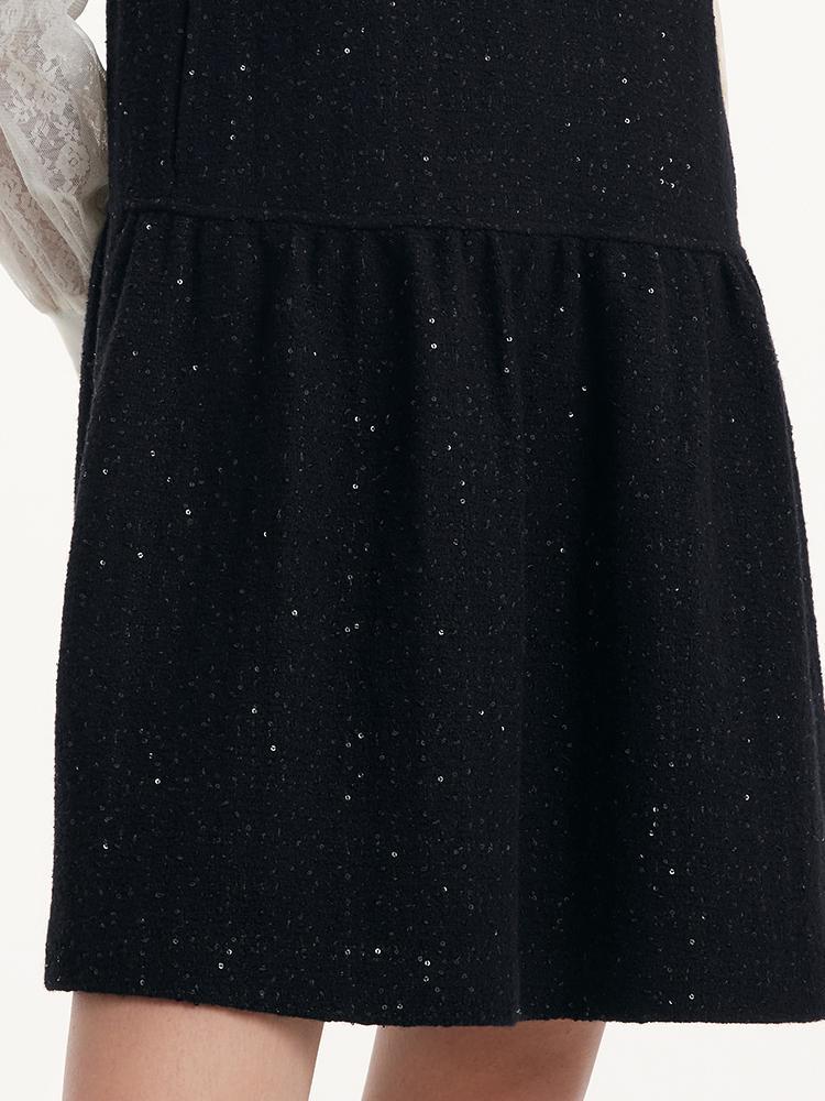 Round Neck Sequins Vest Dress