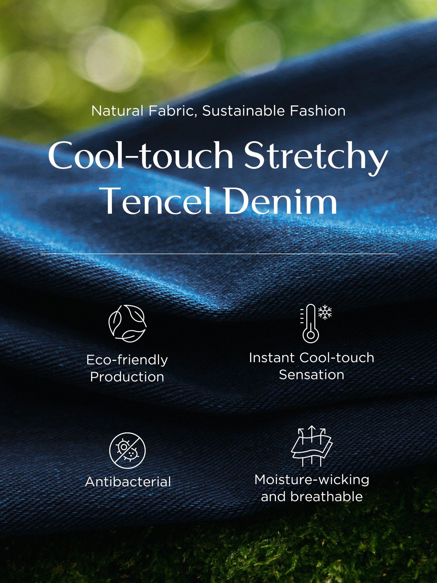 Lyocell Blend Denim V-Neck Women Sleeveless Midi Dress