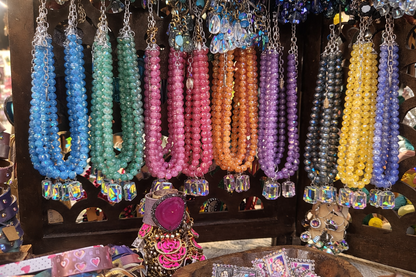 Candy Luxe Colorful Beaded Crystal Drop Statement Necklace by Sandra Ling Designs