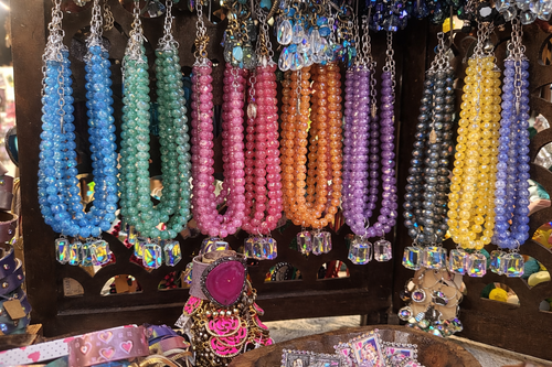Candy Luxe Colorful Beaded Crystal Drop Statement Necklace by Sandra Ling Designs