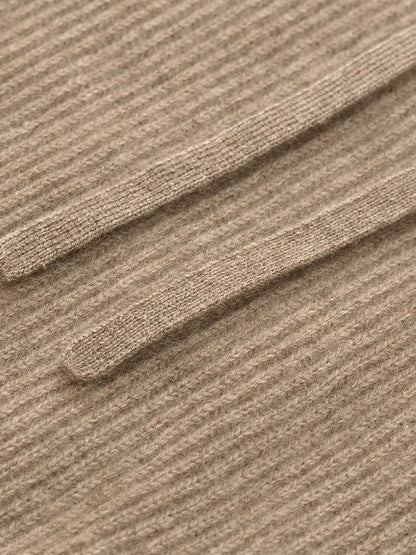 Pure Cashmere Hooded Sweater With Detachable Hat