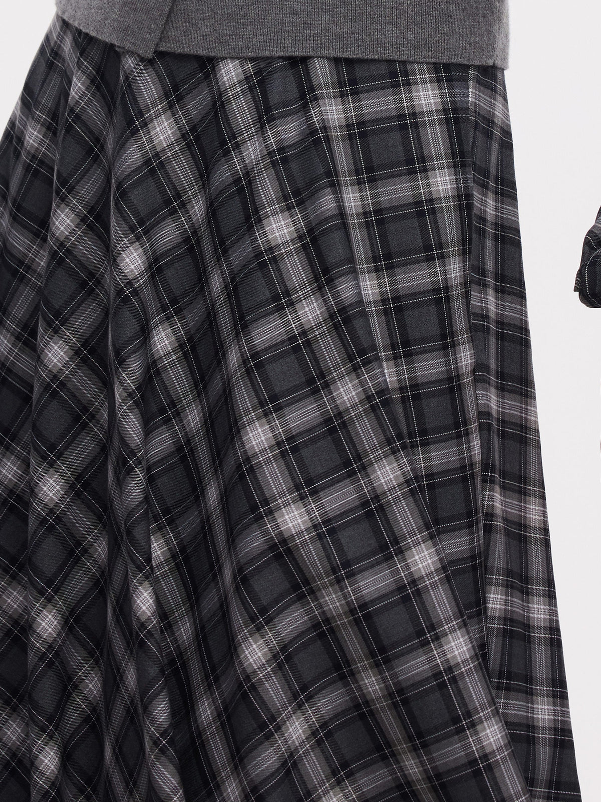 Plaid Women A-Line Skirt With Scrunchie