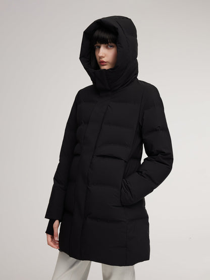 Thermal Tech Back Hooded Goose Down Coat