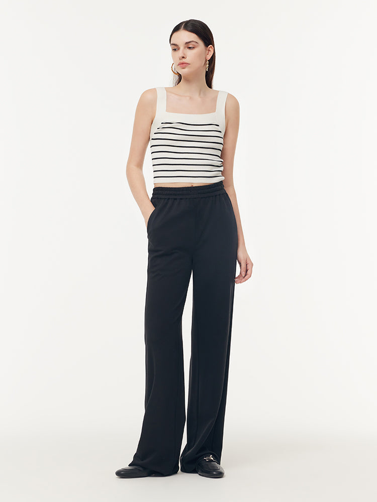 Triacetate Women Knit Straight-Leg Pants