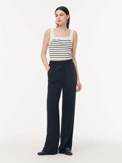 Triacetate Women Knit Straight-Leg Pants