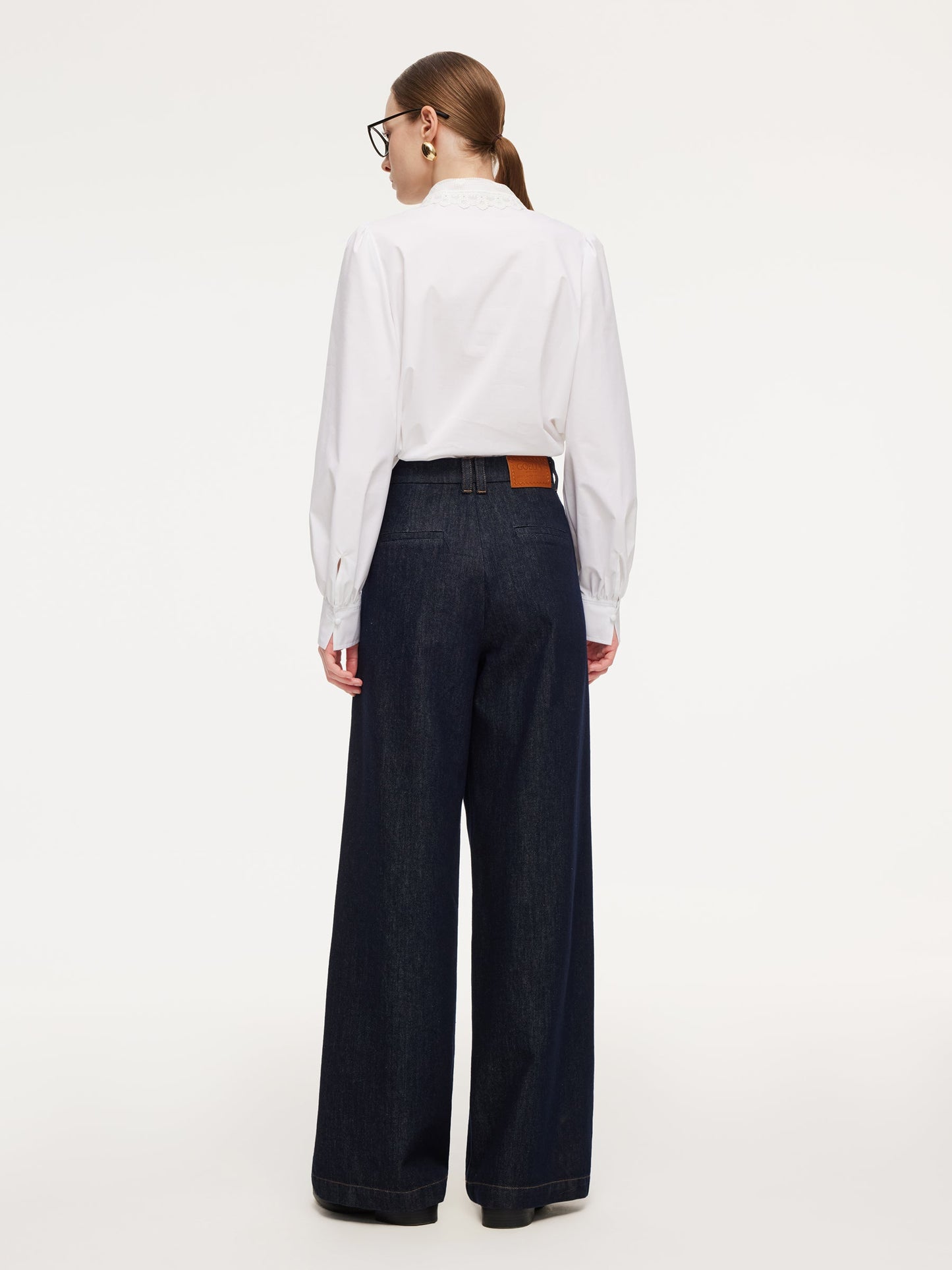Denim Adjustable Waist Women Wide Leg Jeans