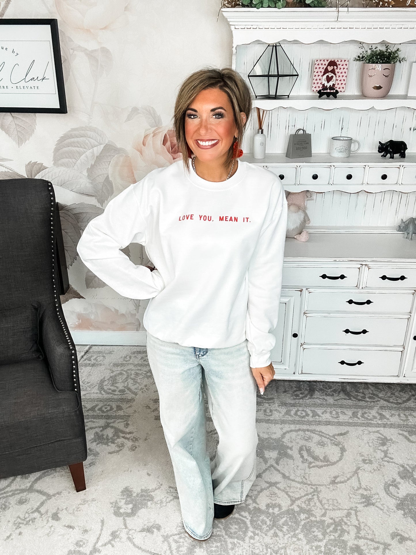 Love You, Mean It Pullover Sweatshirt