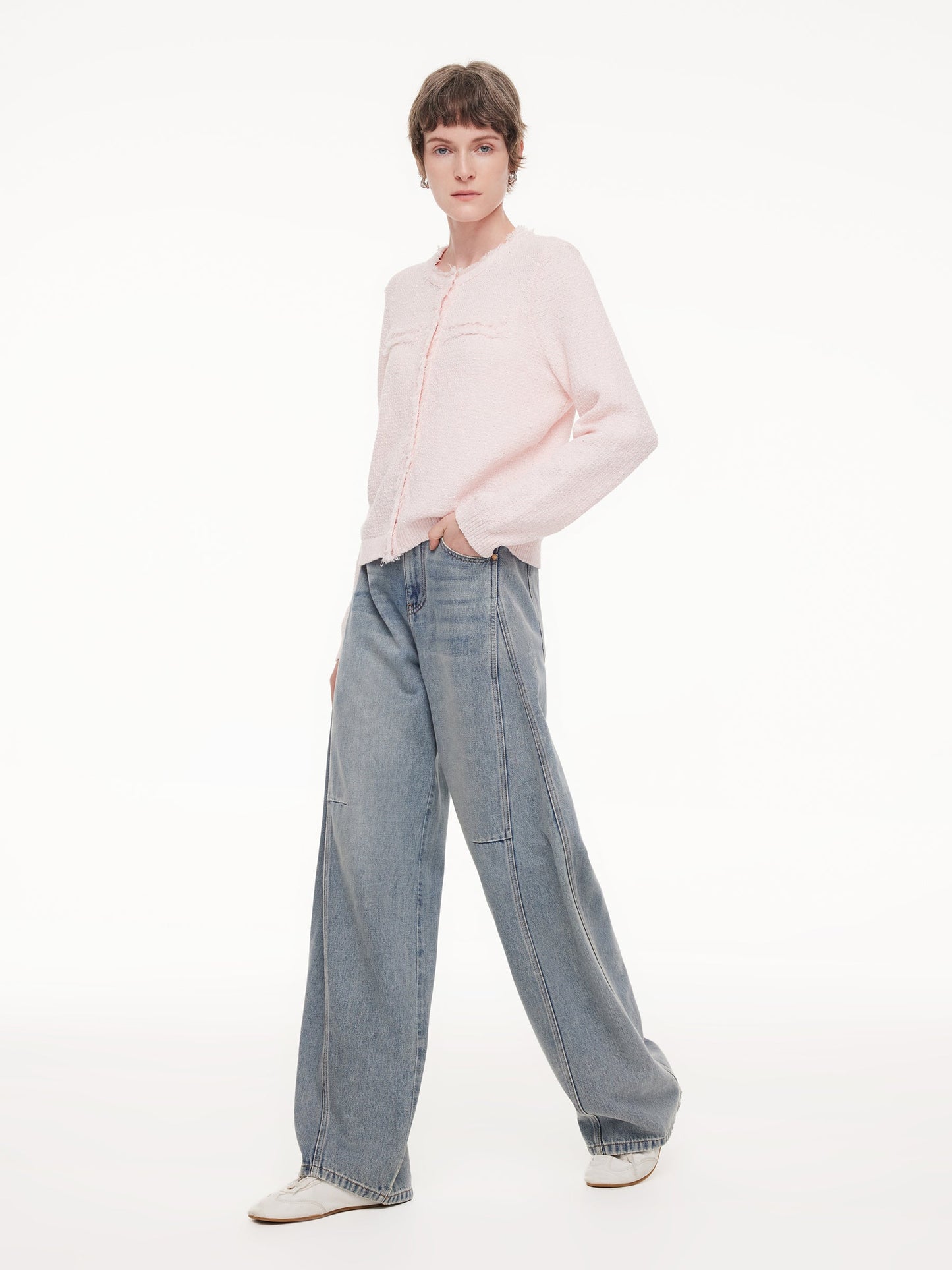 Frayed Edge Women Knit Cardigan