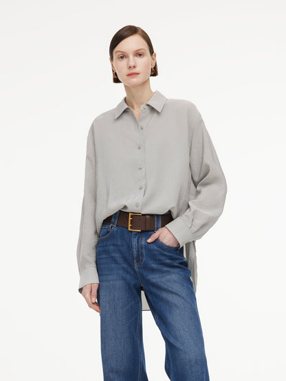[Preview] Triacetate Blend Women Oversized Shirt