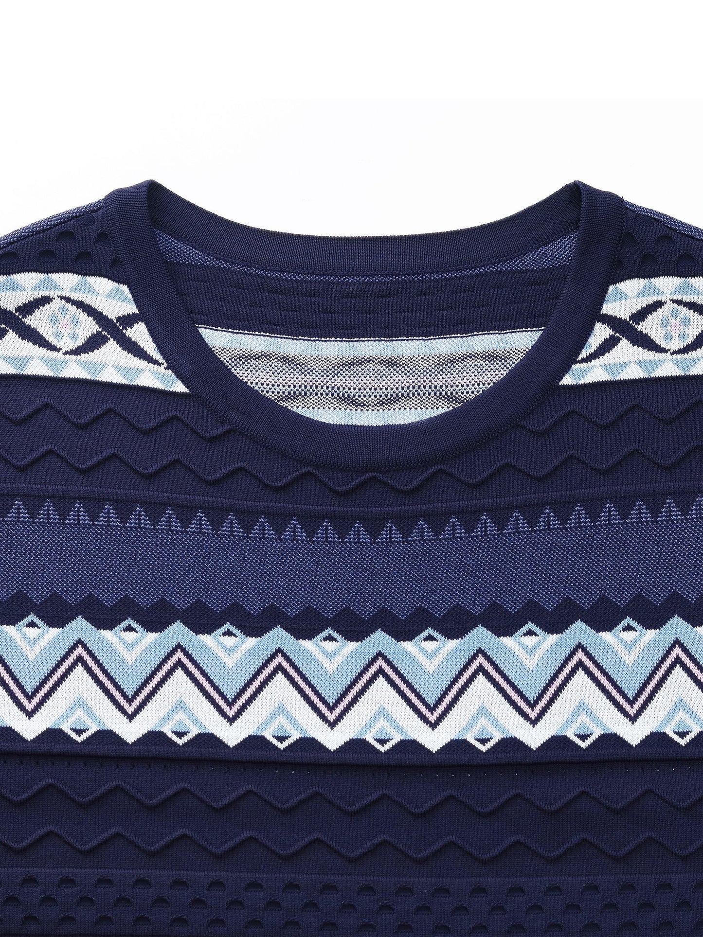 Multicolored Jacquard Women Knit Mini Dress