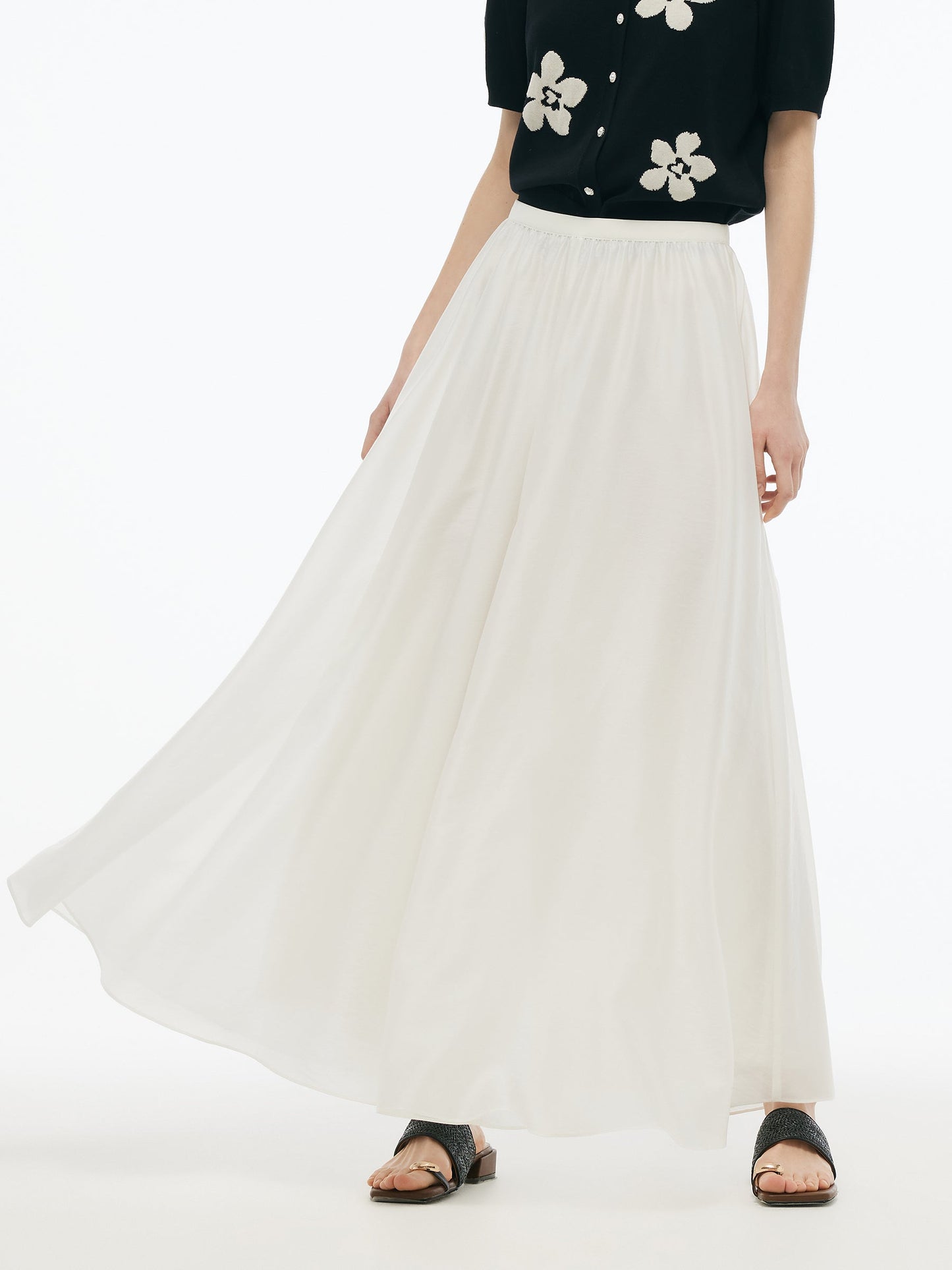 Tencel Blend A-Line Elastic Waist Women Culottes