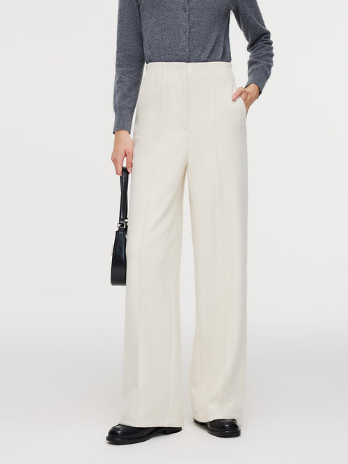 High-Waisted Stretch Wide Leg Women Knit Pants