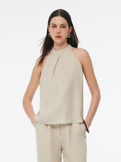 100% Linen Women Halter Tank Top