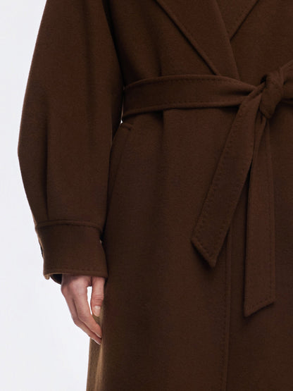 Cashmere Wool Double-Faced Women Wrap Overcoat
