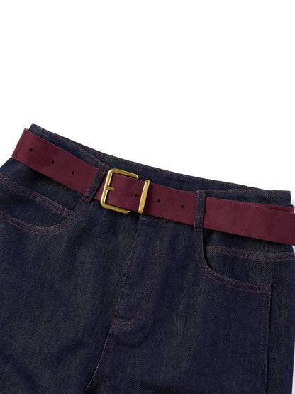 [Preview] Lyocell Cotton Blend Denim Women Jeans With Belt