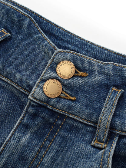 Denim Women High-Waisted Straight Leg Jeans