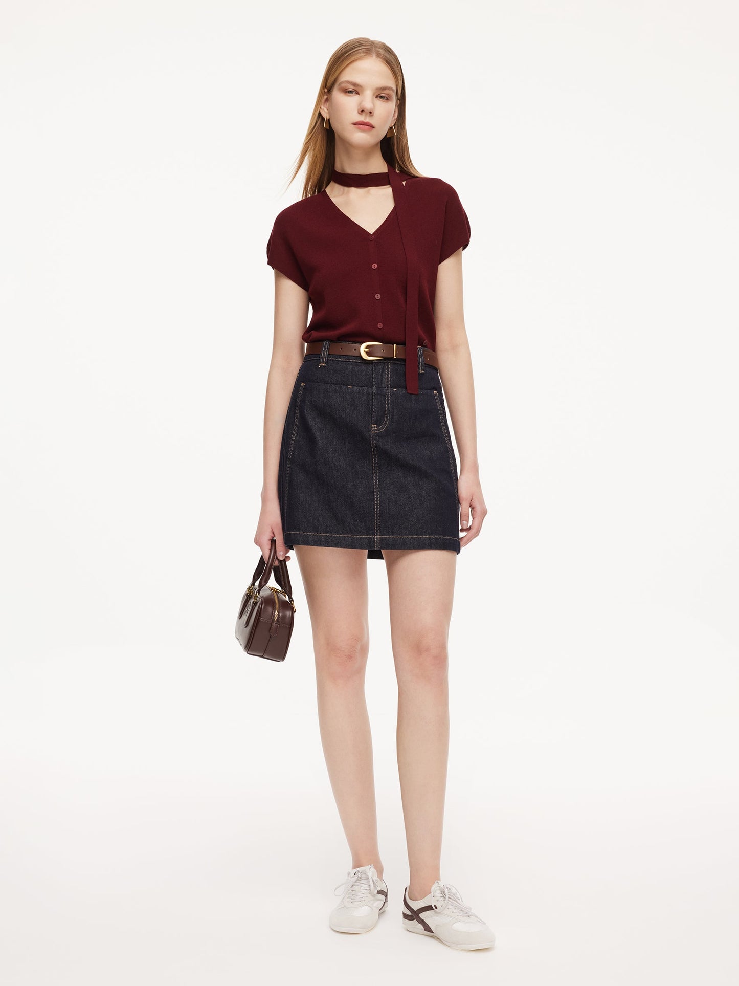 100% Cotton Denim Women A-Line Skirt