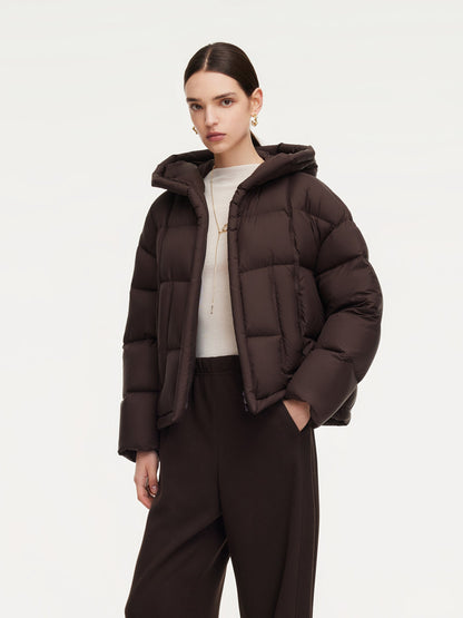 Lightweight Water-repellent Hooded Goose Down Jacket