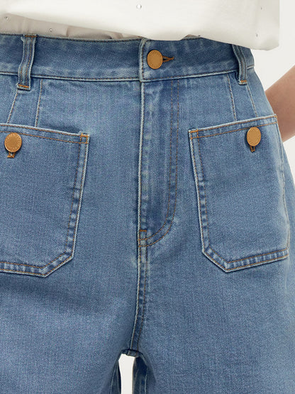 Denim A-Line Women Shorts