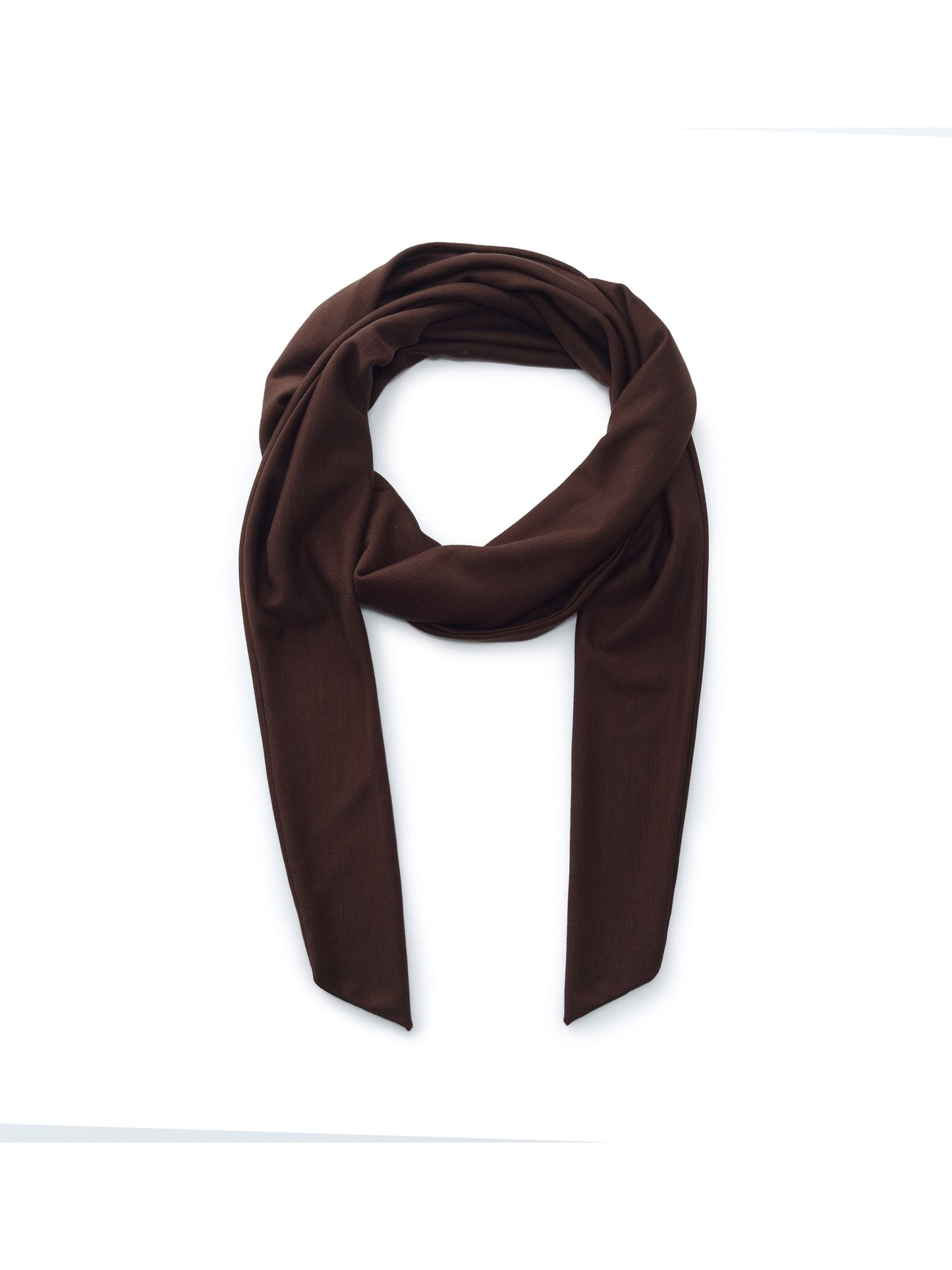 Tencel Blend Mock Neck Ruched Women Knit Top With Triangle Scarf