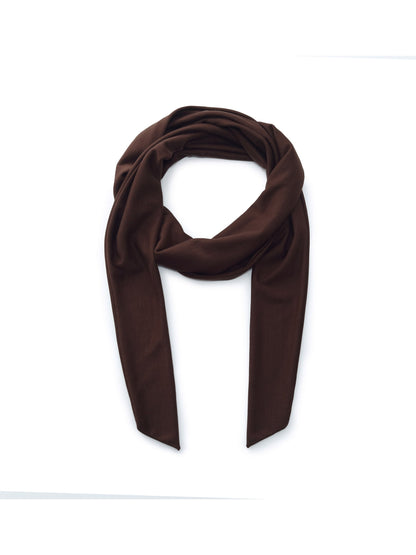 Tencel Blend Mock Neck Ruched Women Knit Top With Triangle Scarf