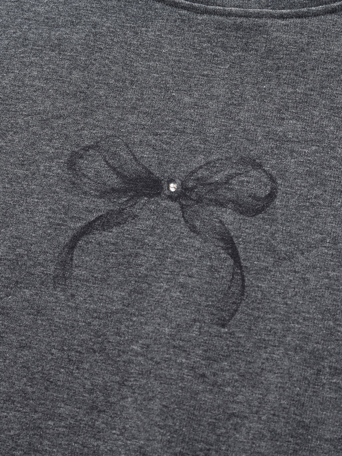 Bowknot Print Gathered Waist Women T-Shirt