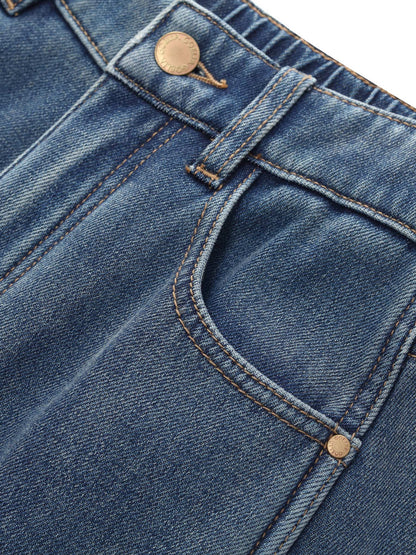 Denim Fleece Lined Women Tapered Jeans