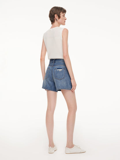 100% Cotton Denim A-Line Women Shorts