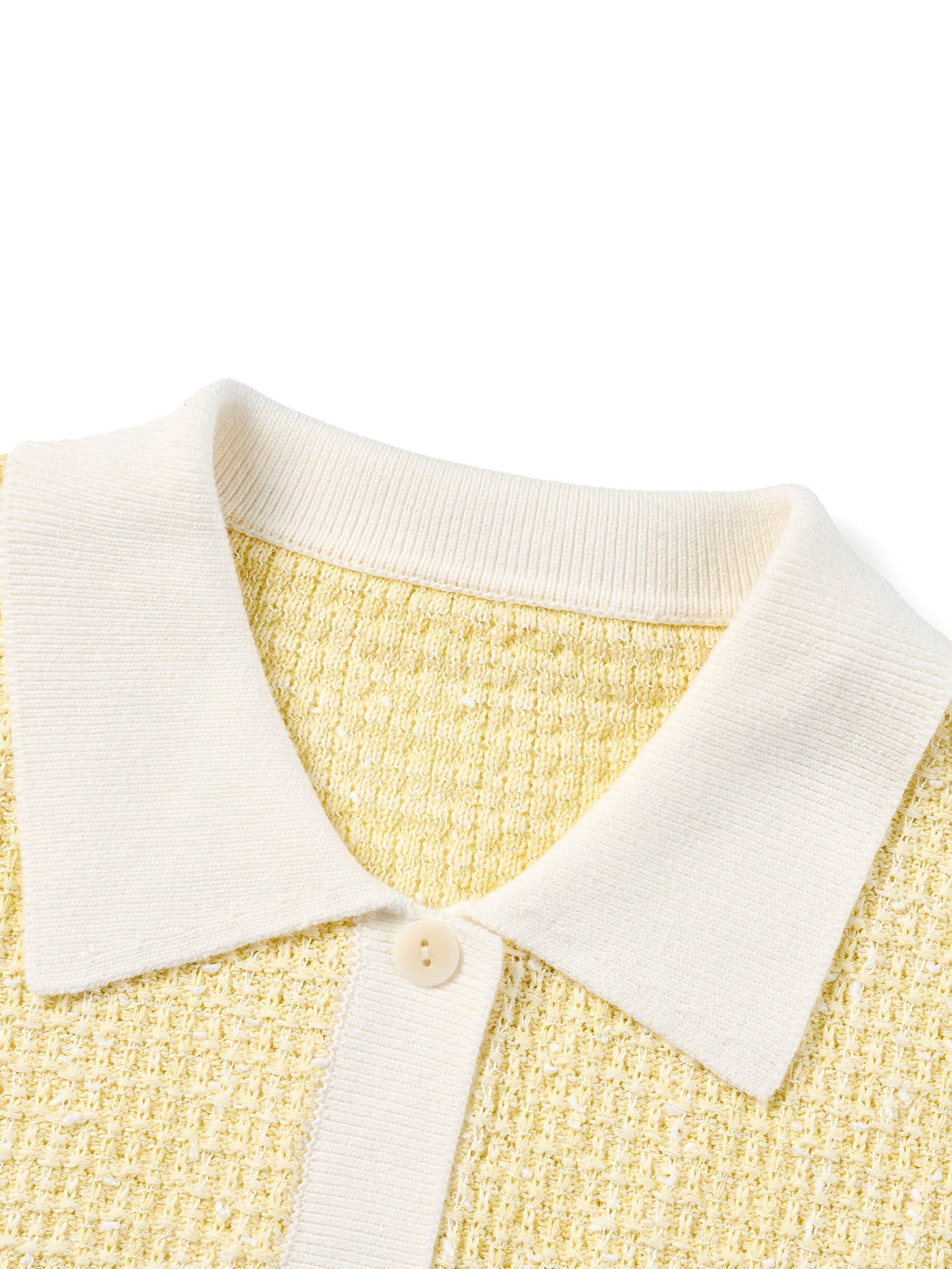 Contrast Collar Women Knit Polo Tank Top