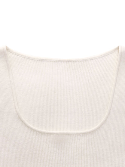 Square Neck Women Knit Tank Top