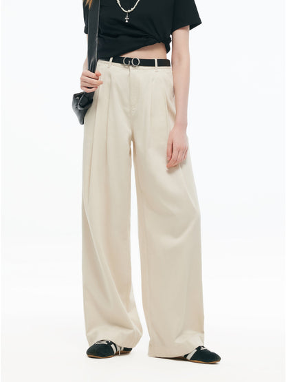 Tencel Blend Adjustable Waist Women Wide Leg Jeans