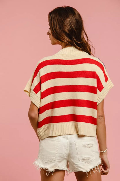BiBi Star Patches American Flag Sleeveless Sweater
